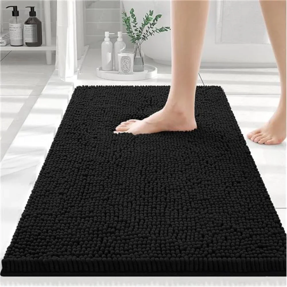 Luxury Chenille BathRug 24''x16'',Extra Soft & Absorbent Shaggy BathroomMat Rugs
